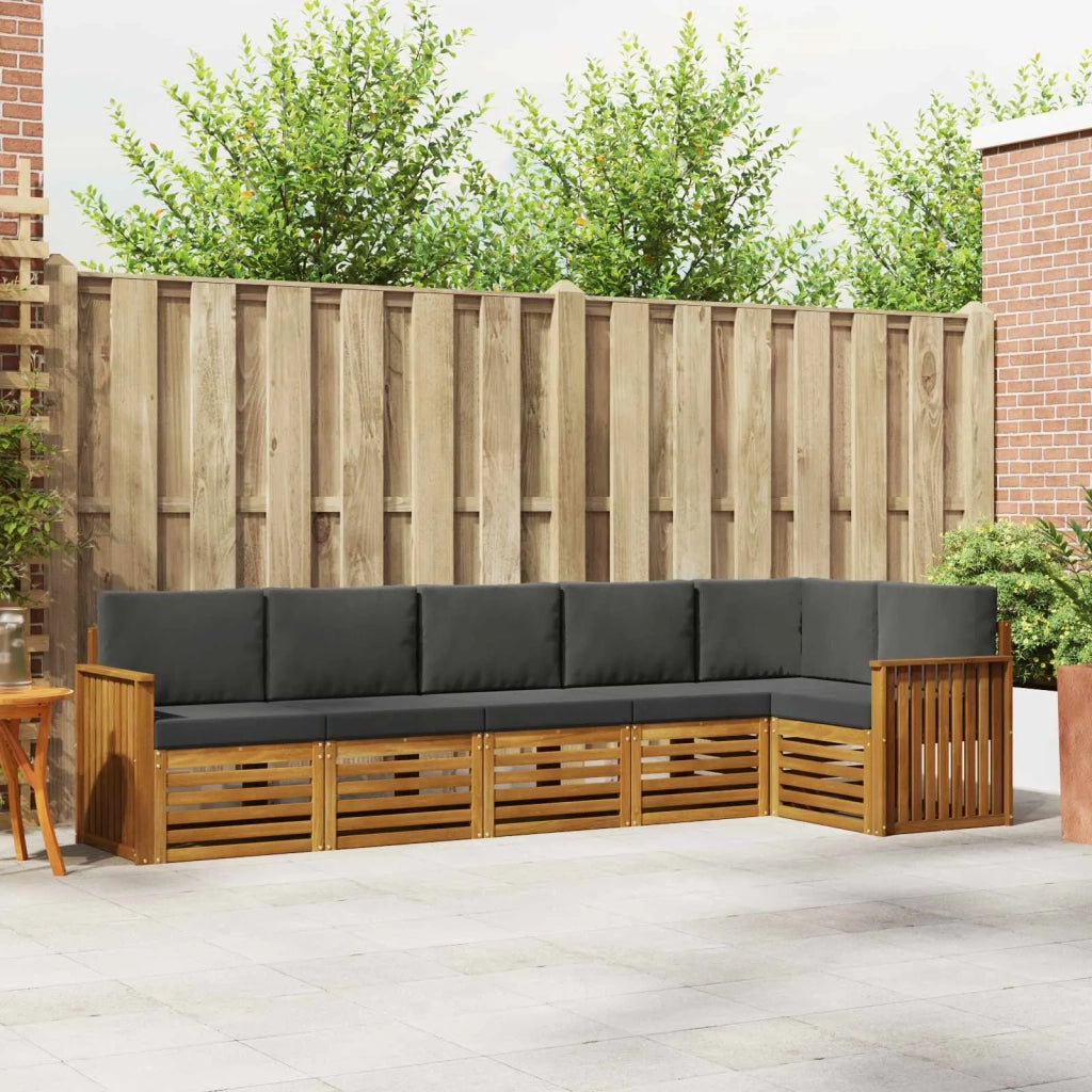 Set divano sezionale con cuscino 6 pcs Naturale e Antracite 3374887