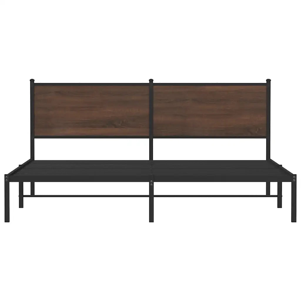 Giroletto senza Materasso in Metallo-Struttura Letto Rovere Marrone 180x200 cm 858635