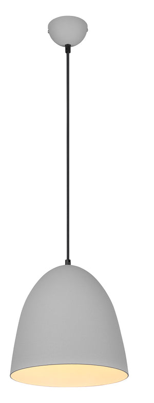 Lampada a Sospensione da Interno Attacco E27 in Metallo Grigio