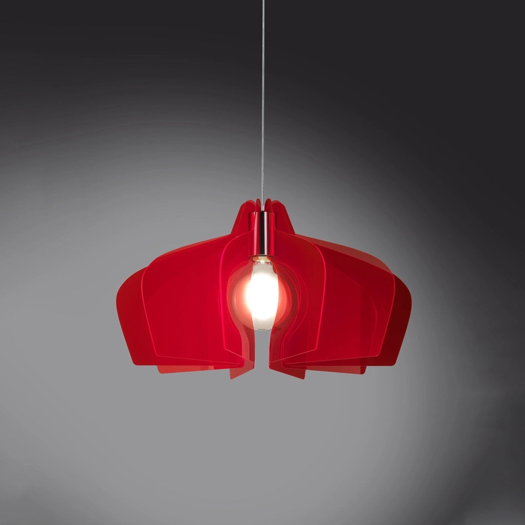 Sospensione Moderna Space Collection Polilux ® Rosso Fluorescente E27 D58Cm