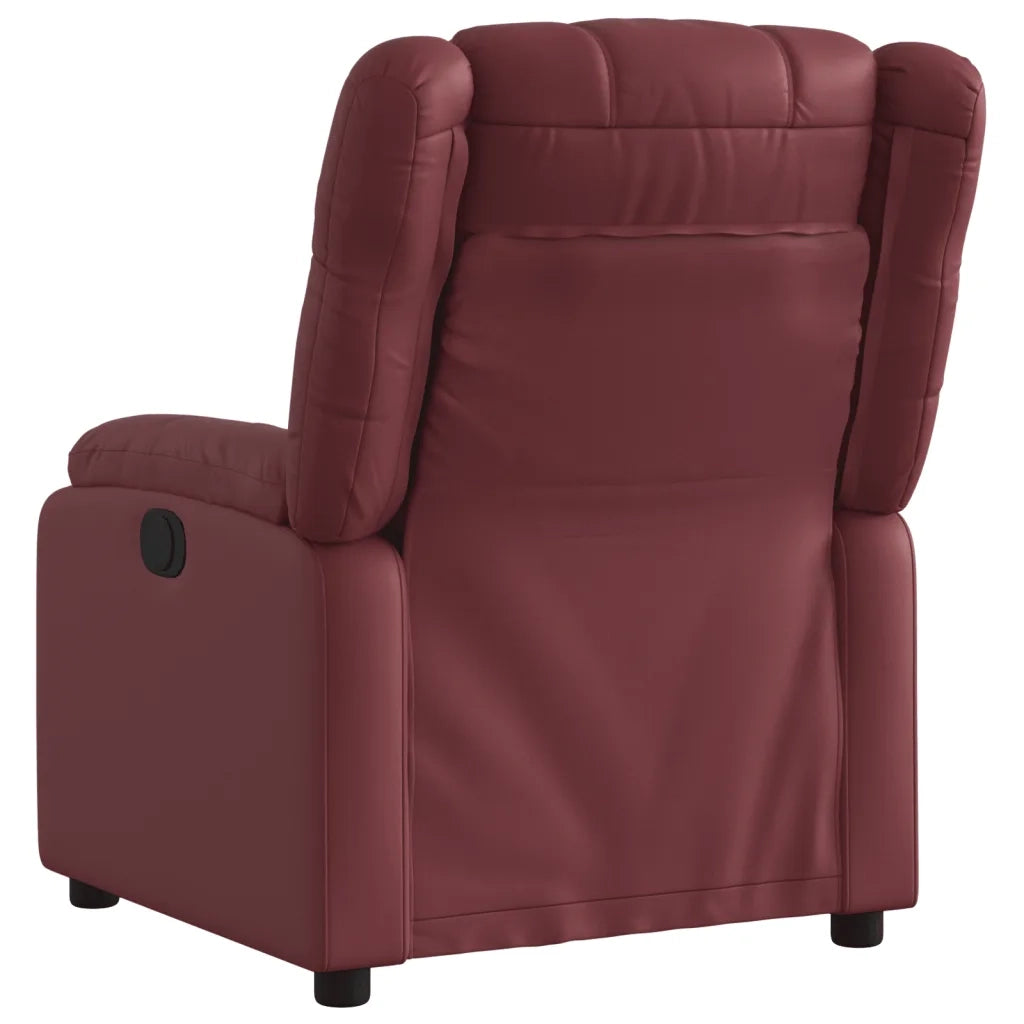 Divano Sedia-Poltrona Reclinabile Rosso Vino in Similpelle 284754