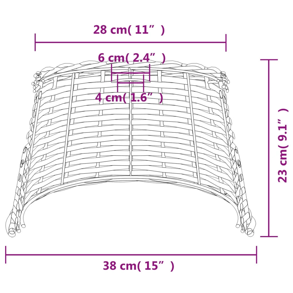 Paralume da Soffitto Bianco Ø38x23 cm in Vimini 364368