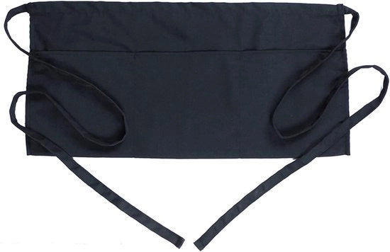 Schorto da Cucina - Nero Schorto con Tasche - Costruzione con Materiali Sostenibili - Tre Ampi Spazi di Archiviazione - Cotone - Un Pezzo - Per Ristoranti e Baristi