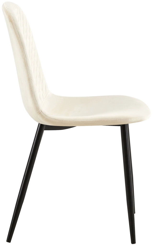 Sedia Giverny con cuciture decorative Velluto,crema
