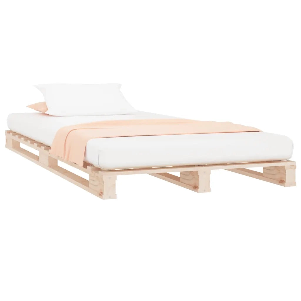 Letto a Pallet 100x200 cm in Legno Massello di Pino
