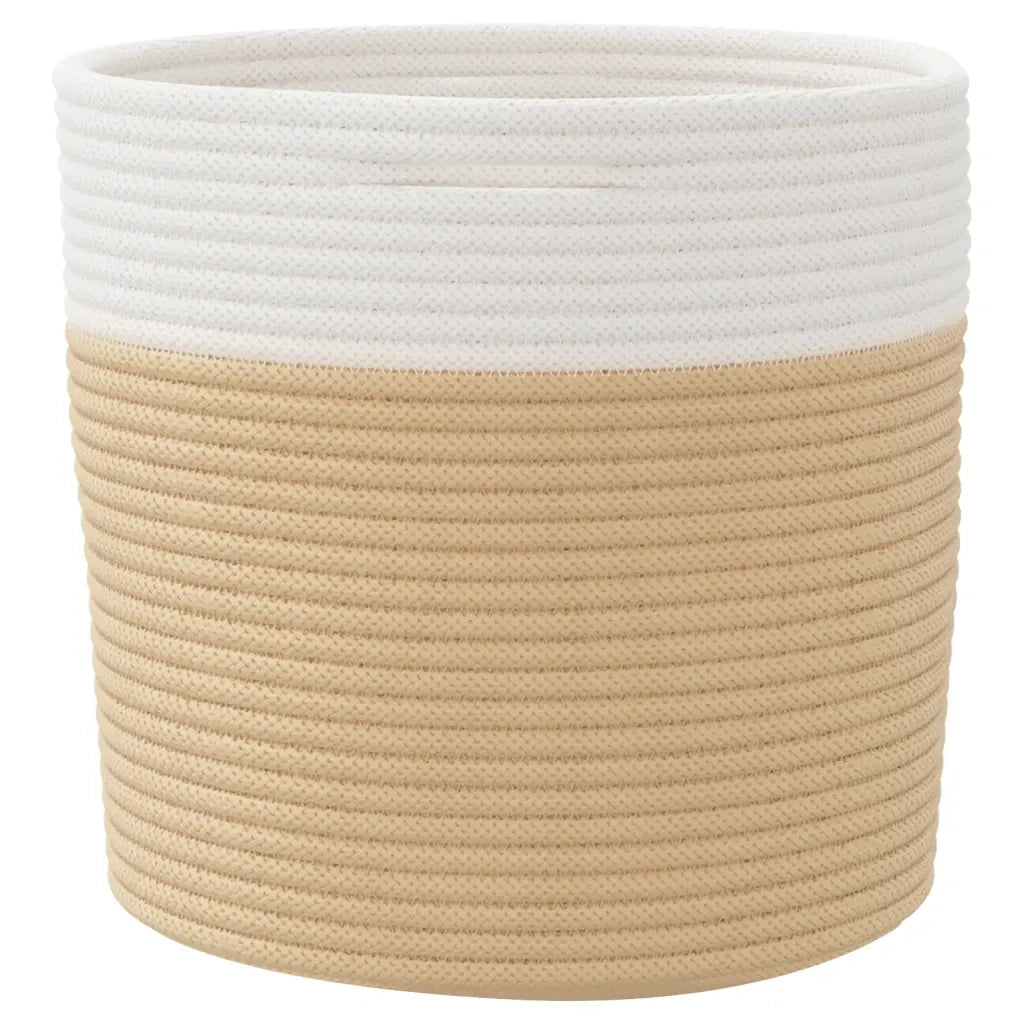 Cestini Portaoggetti 2 pz Beige e Bianco ?28x28 cm in Cotone CFW7767553