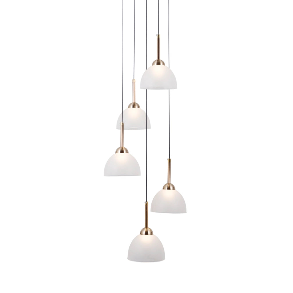 Lampadario MONTIELA tondo nero-oro cupole satinate LED 25W Italux