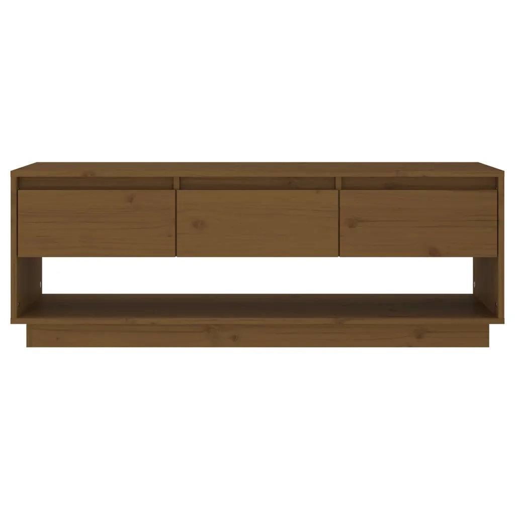 Mobile Porta TV Ambrato 110,5x34x40cm in Legno Massello di Pino 813847