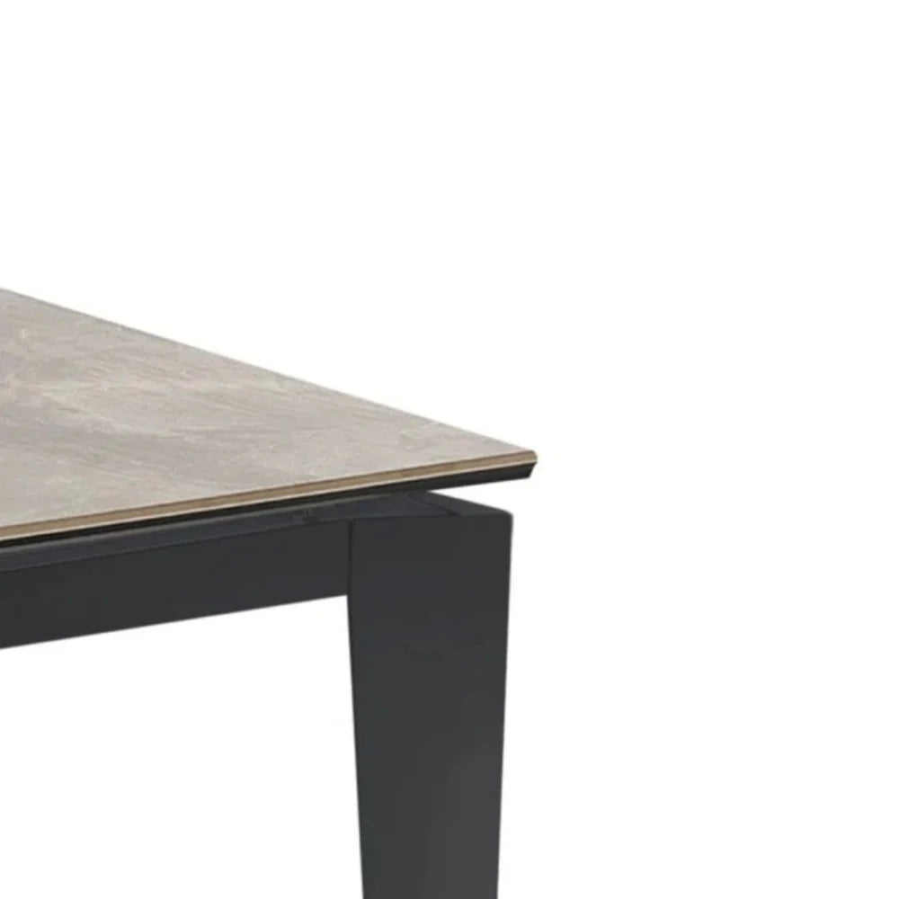 Tavolo da pranzo allungabile in ceramica su vetro effetto marmo grigio Majolica 120-170x80 cm fino a 8 posti | Duzzle