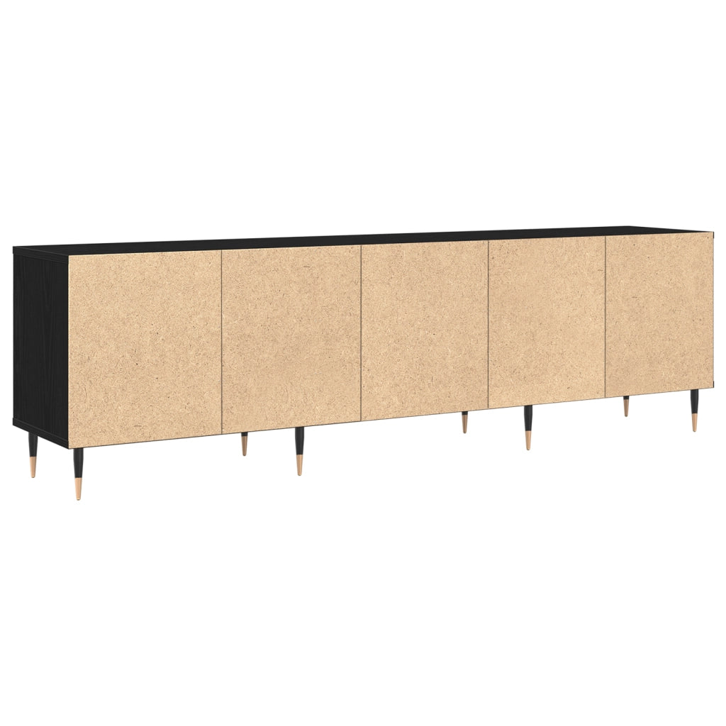 Mobile TV Rovere Nero 150x30x44.5 cm Legno Ingegnerizzato