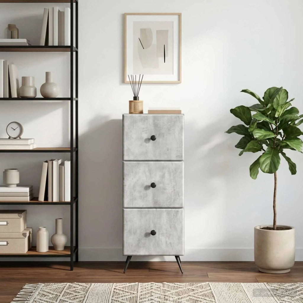 Mobile con Cassetti Grigio Cemento 33 x 34,5 x 90 cm 895538