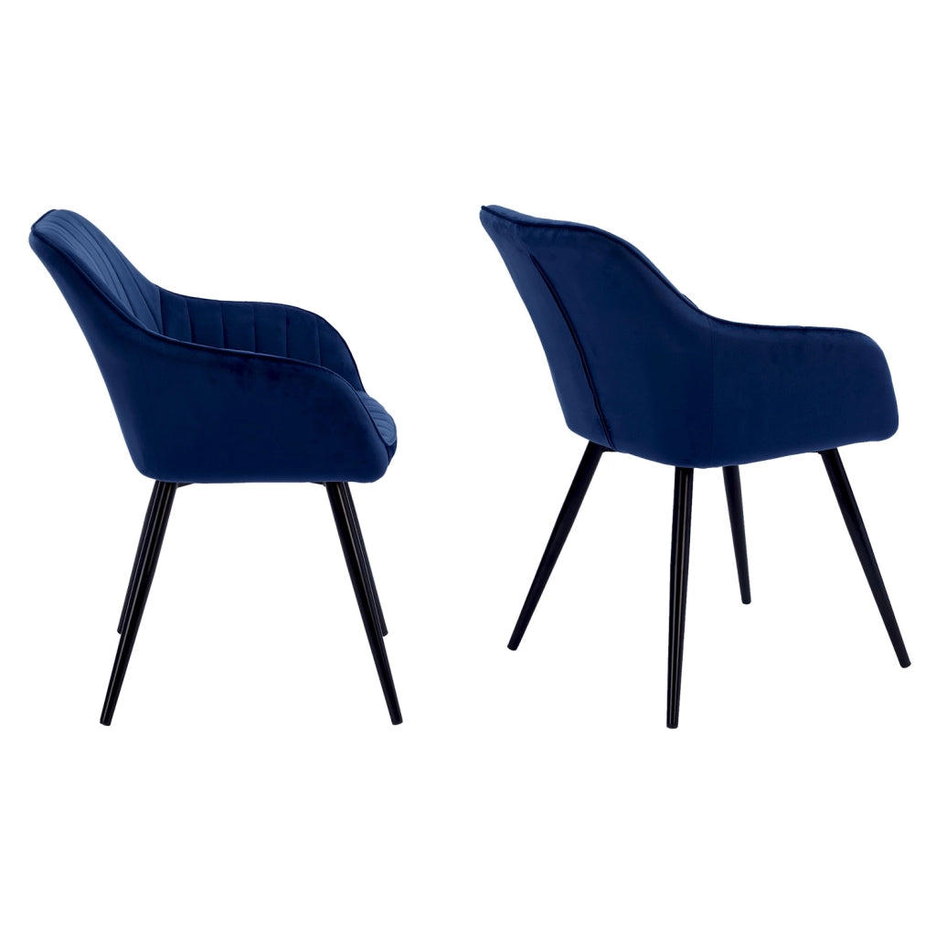Set di 2 sedie in velluto blu BERTILLE