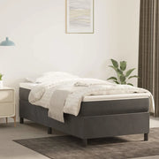 Struttura Letto a Rete a Molle Grigio Scuro 90x200 cm Velluto