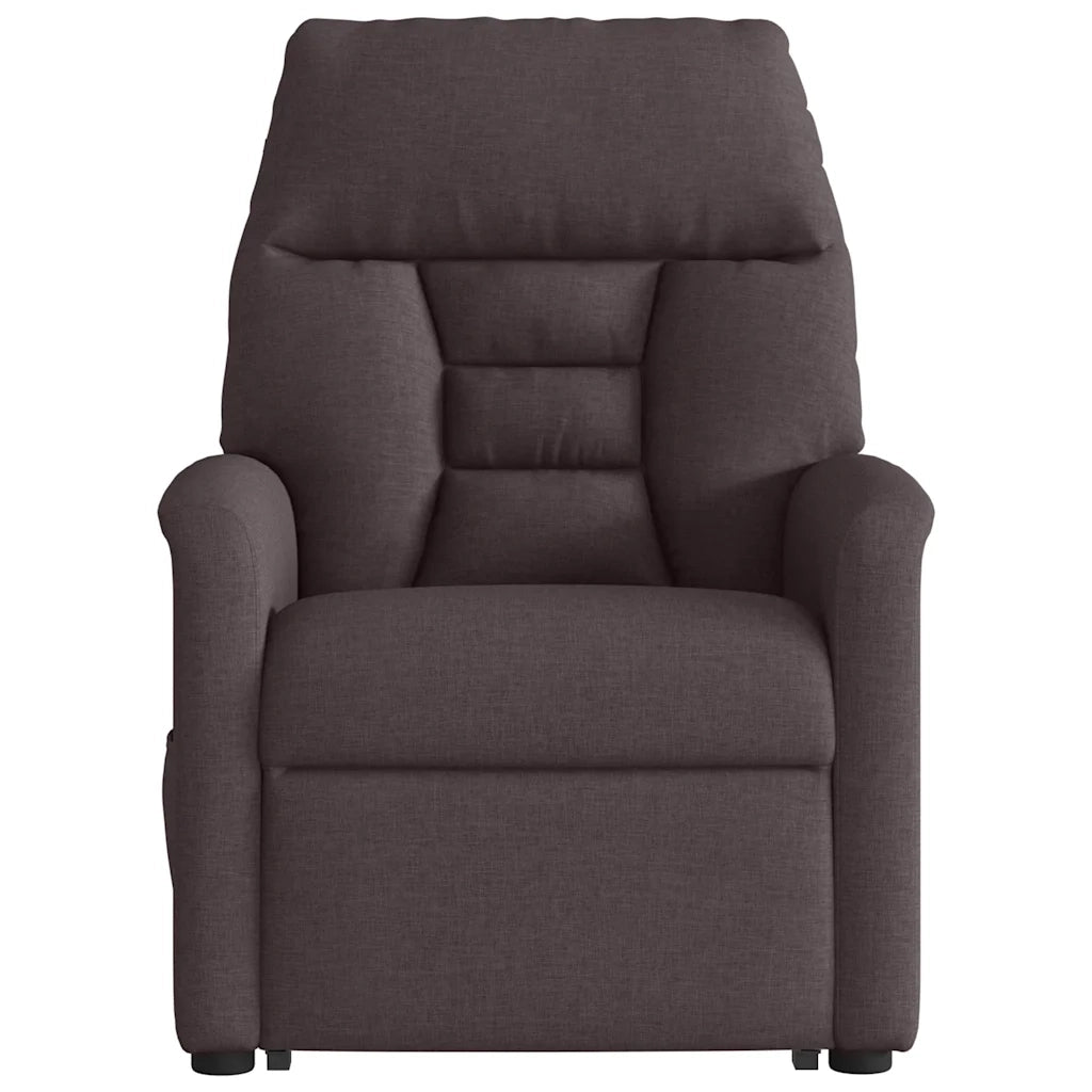 Poltrona Alzapersona Reclinabile Marrone Scuro in Tessuto 3303037