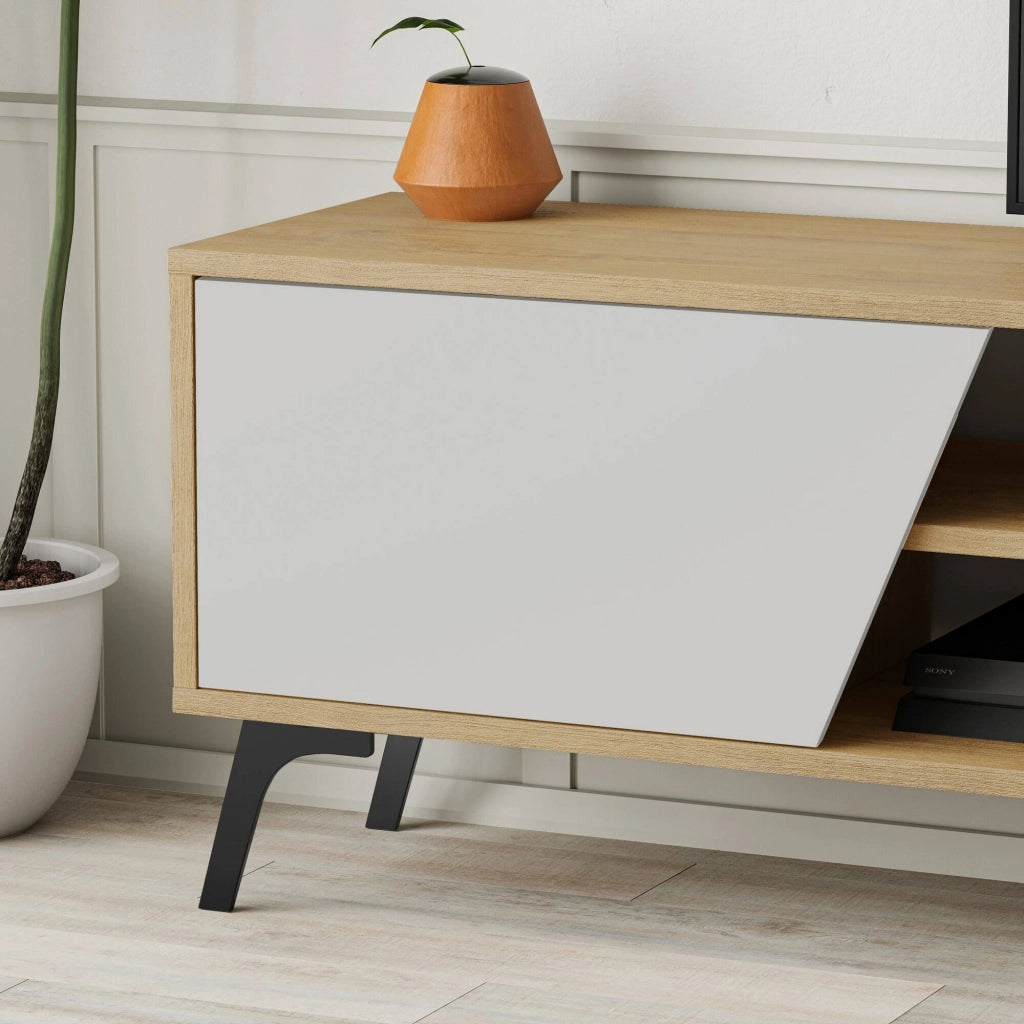 Male, Mobile Porta tv un Ripiano, 180x36x48h cm Marrone Quercia