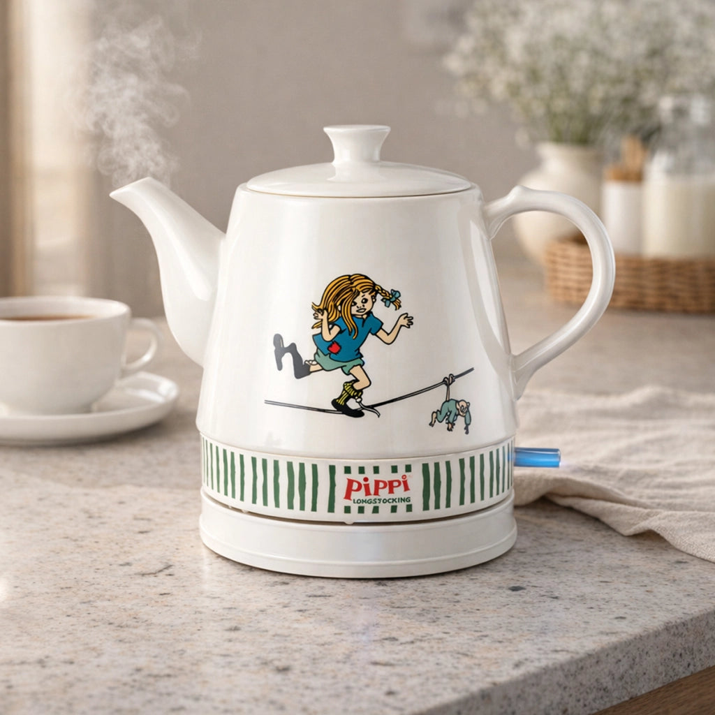 Bollitore Elettrico in Ceramica 0.8L 1750W Riscaldamento Rapido Bianco Pippi