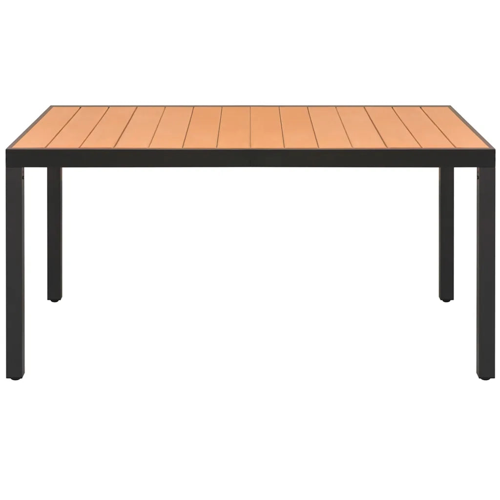 Set da Pranzo da Giardino 7 pz in Rattan PVC Nero e Marrone 3060127