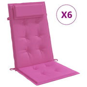 Cuscini per Sedia con Schienale Alto 6 pz | Cuscini per sedie Rosa in Tessuto Oxford