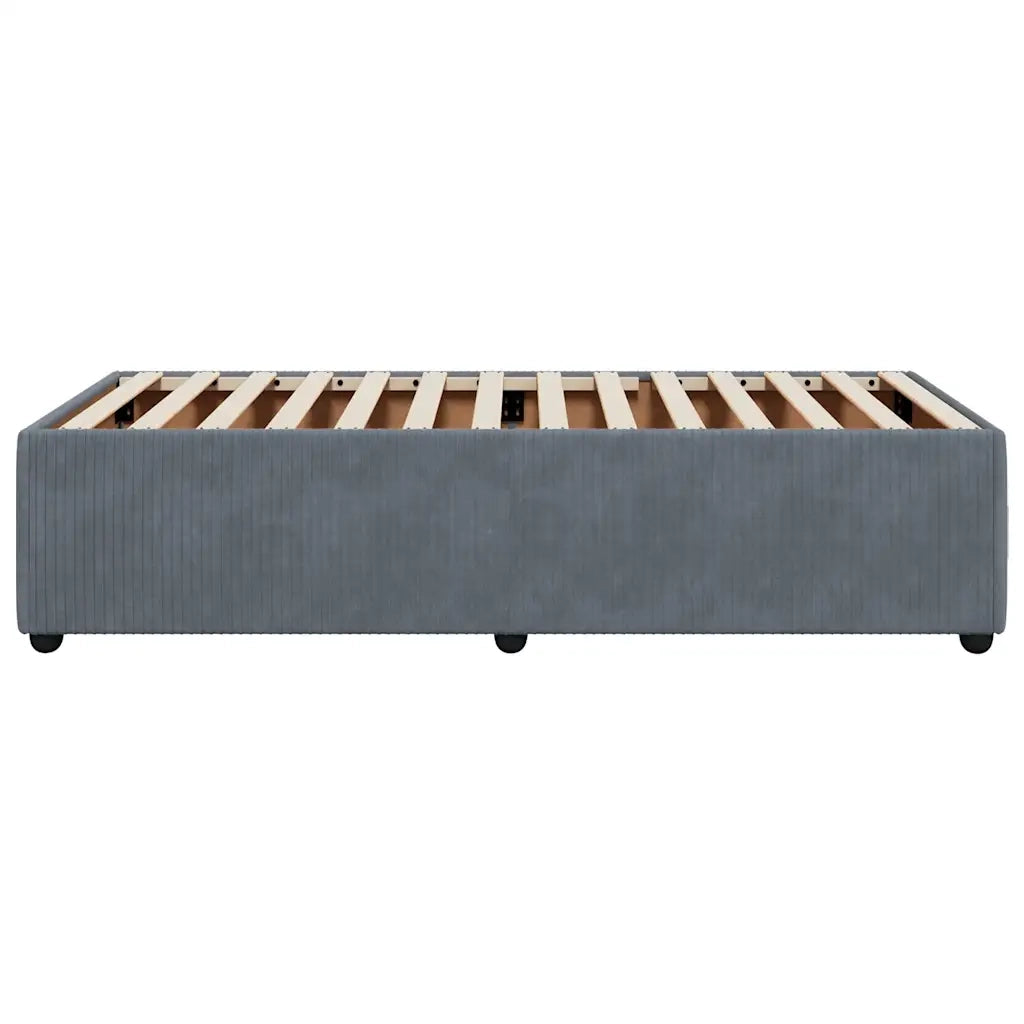 Giroletto senza Materasso Grigio Scuro 90x190 cm Velluto