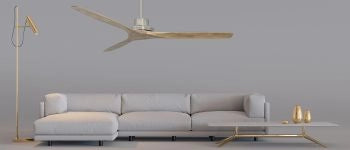Ventilatore da soffitto KAUAI bianco wash-oak 132 cm legno naturale con telecomando