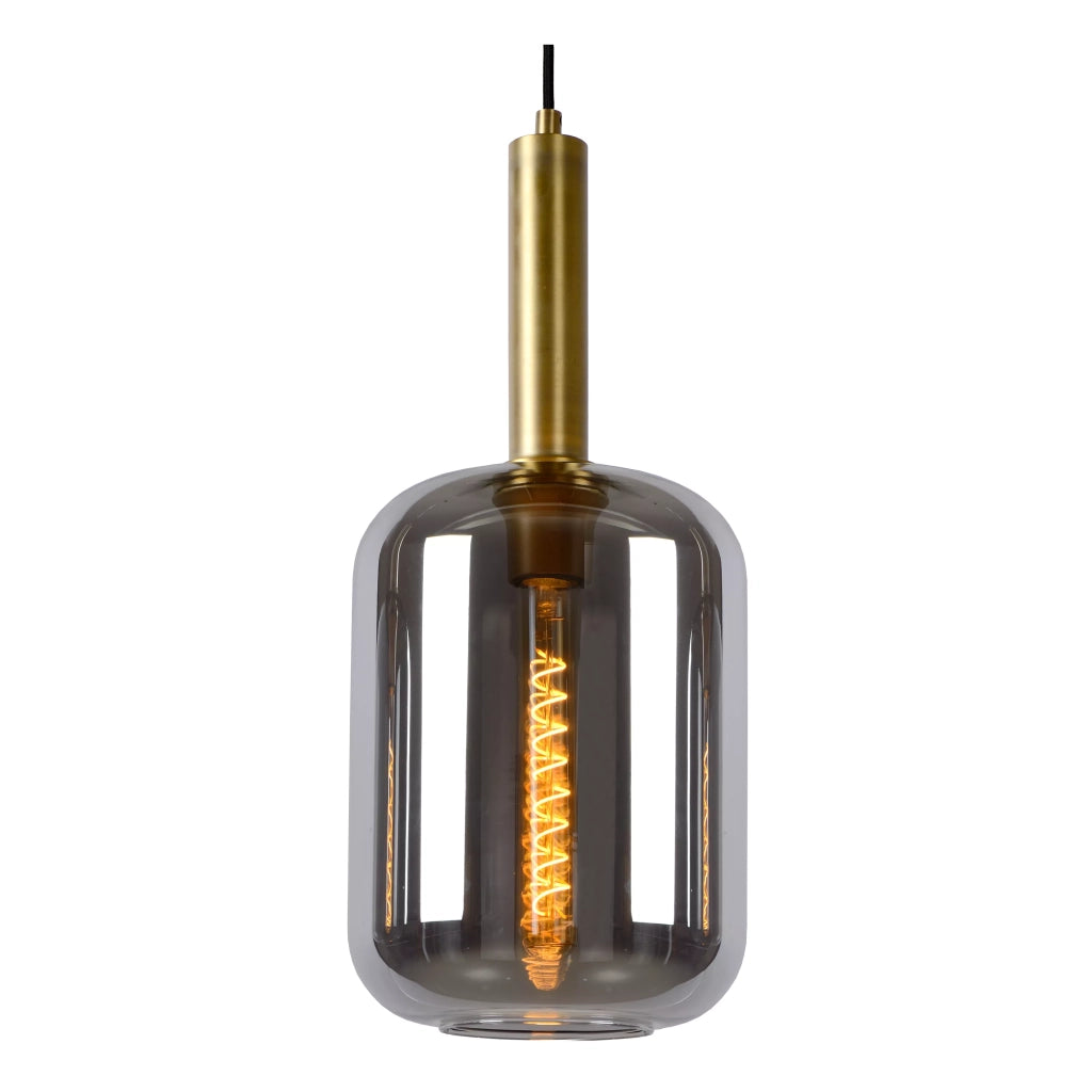 Lampada a sospensione Lucide Joanet 3xE27 vetro fumé
