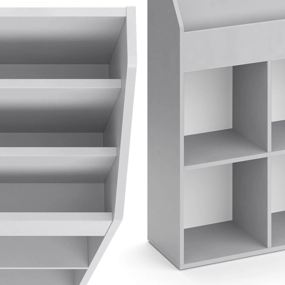 Libreria bambini Luigi, Grigio, 72 x 114.2 cm, combinabile per riporre giocattoli e libri