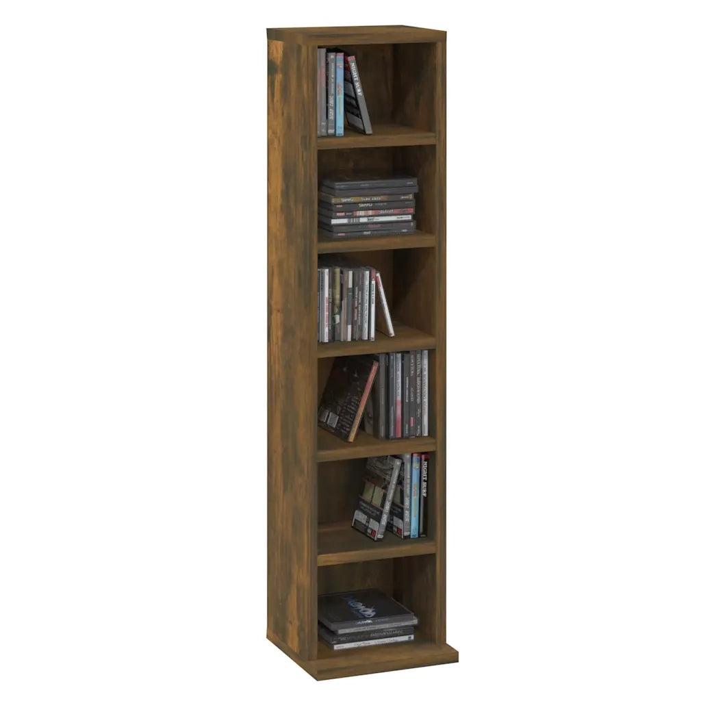 Mobile Porta CD Rovere Fumo 21x20x88 cm in Legno Multistrato cod mxl 78307