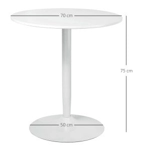 Tavolo da pranzo rotondo ?70 x 75 cm in MDF bianco