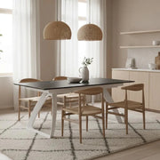 Tavolo da pranzo allungabile in HPL effetto marmo nero Grayson 170-270x90 cm fino a 12 posti Made in Italy | Duzzle