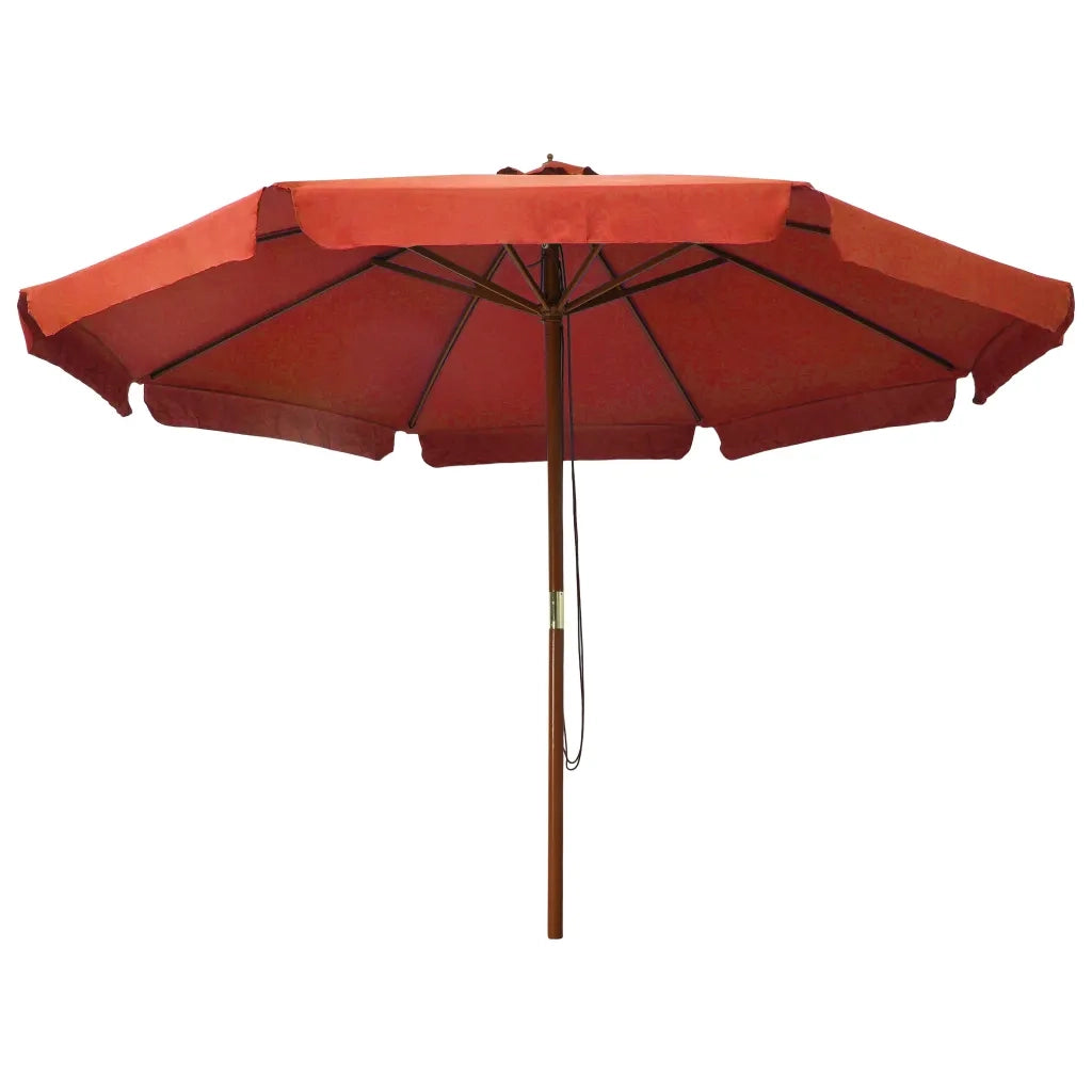 Ombrellone da Esterni-Ombrello da giardino con Palo in Legno 330 cm Terracotta