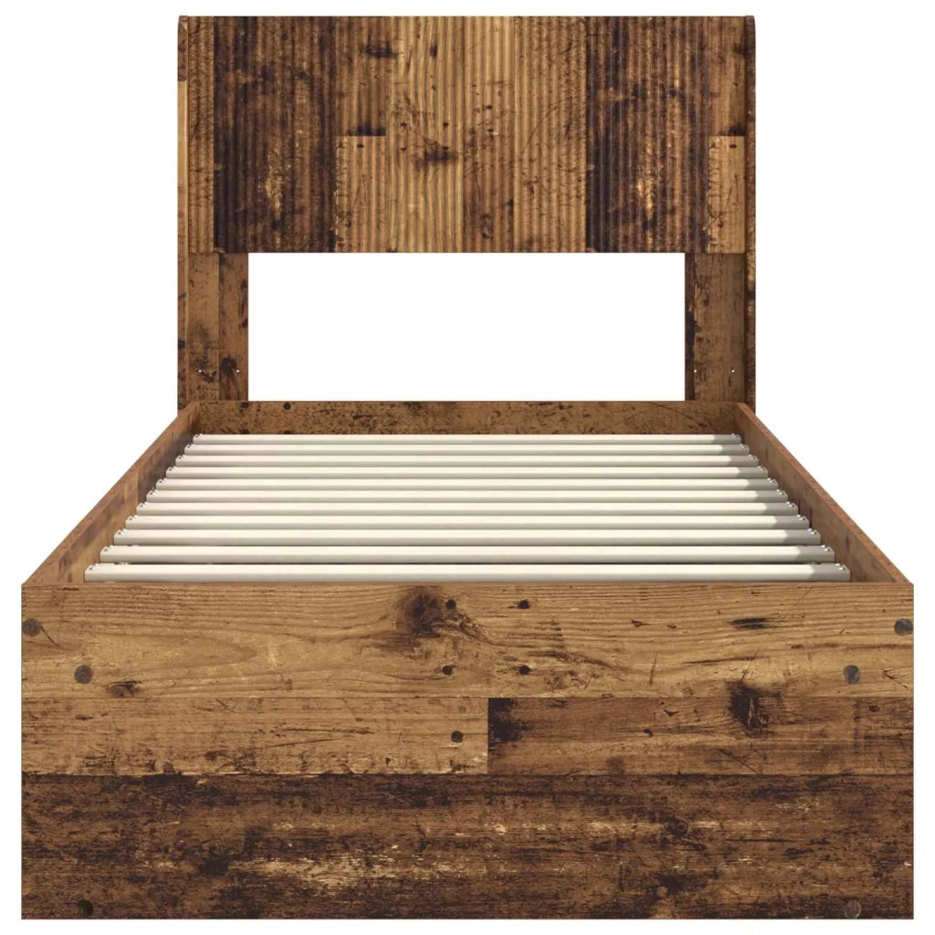 Struttura del letto con stoccaggio e testata Legno antico 3414265
