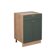 Vicco Mobiletto base per cucina Verde-oro Country House 60 cm con cassetto, senza piano di lavoro