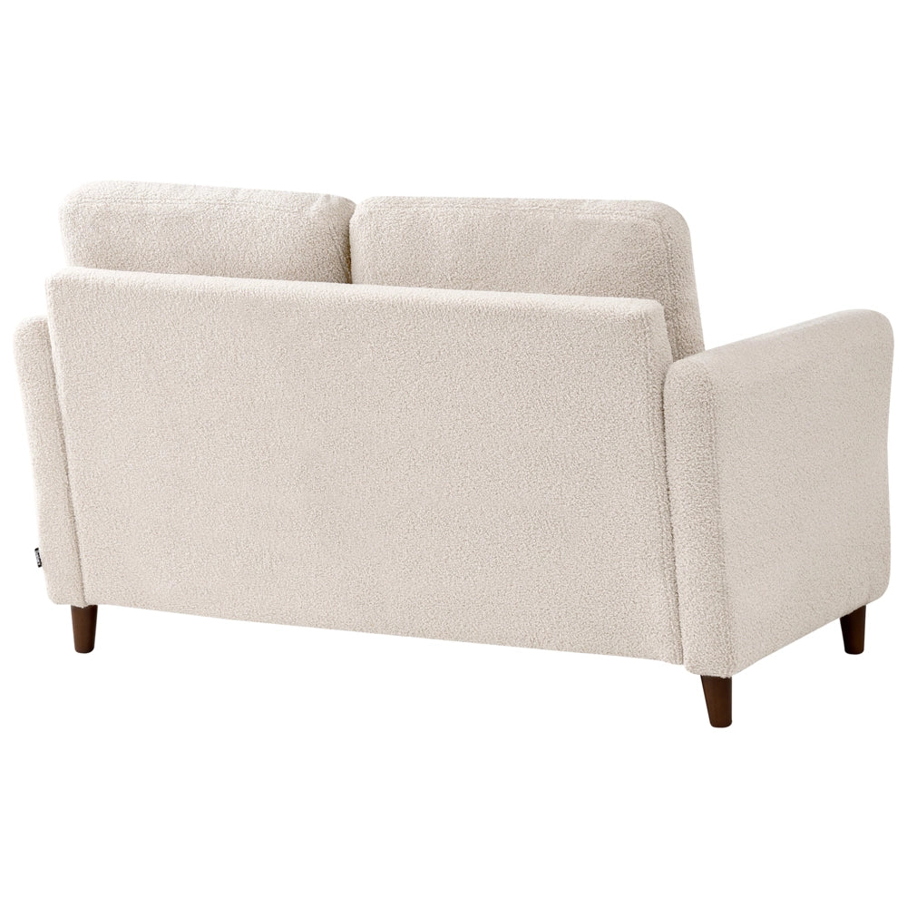 Divano a 2 posti rivestito in velluto a coste con poggiabraccia beige chiaro stile moderno soggiorno