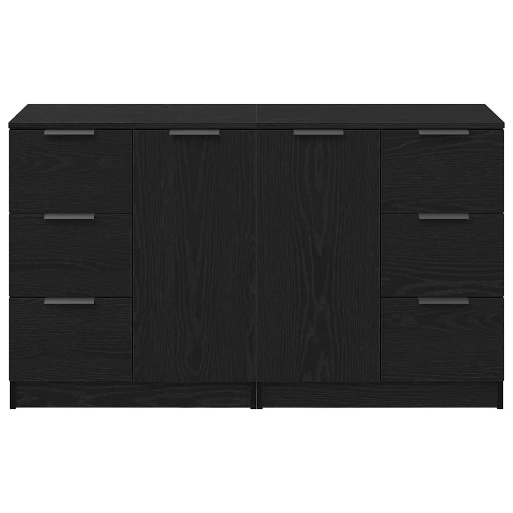 Credenza Rovere Nero 120 x 30 x 70 cm Legno multistrato 3333072
