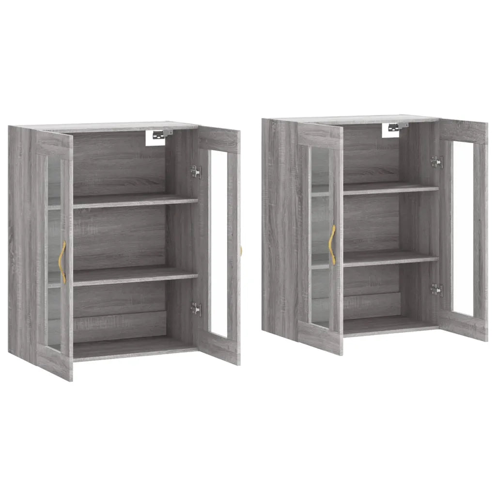 Armadietti a Parete 2 pz Grigio Sonoma in Legno Multistrato 3197927