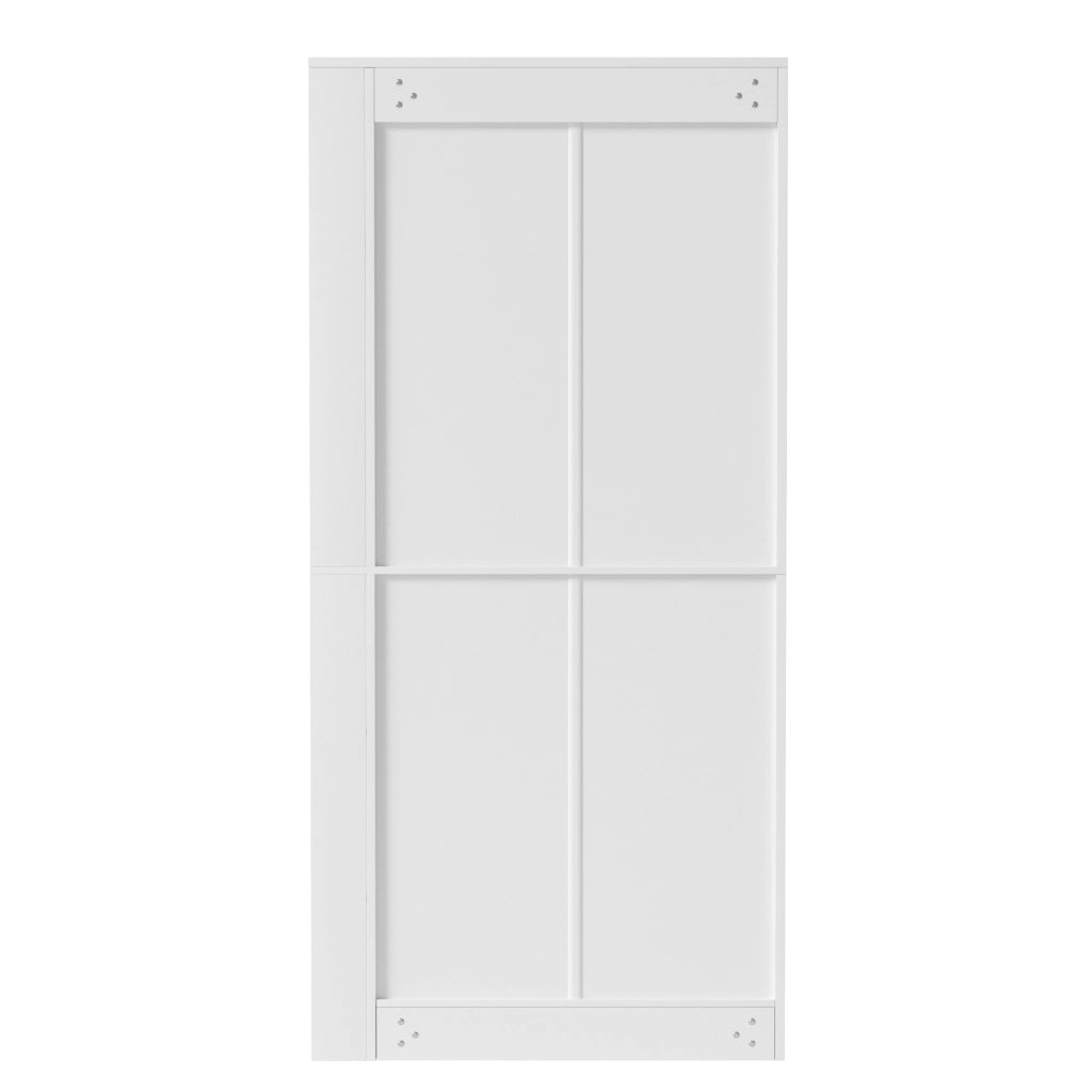 Mobile contenitore con ripiani aperti, 2 ante e ripiani regolabili, per soggiorno, bianco, 85 × 35 × 180 cm