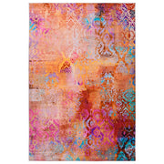 Tappeto tappetino Moquette Tessuto in poliestere Multicolore Motivo astratto Fondo rivestito in gomma 140 x 200 cm