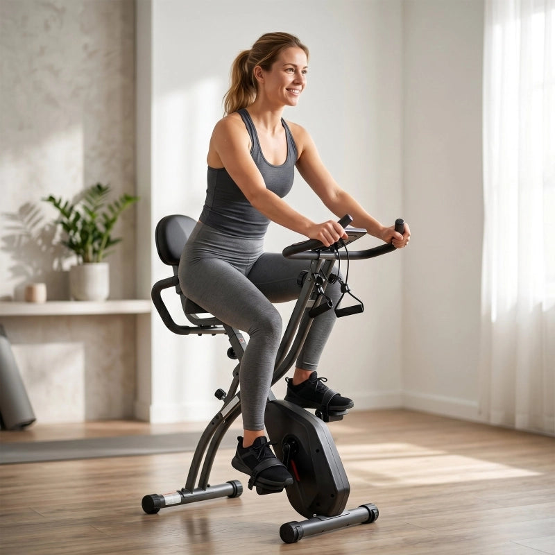 CYCLETTE 3 in 1 pieghevole nera in acciaio con Bluetooth e display LCD