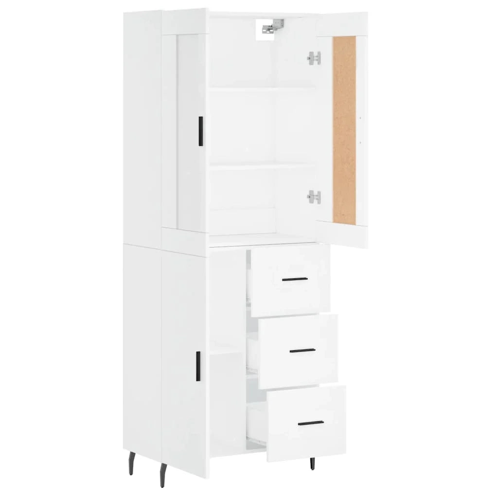 Buffet credenza cassettiera mobiletto mobile contenitore organizer cucina soggiorno salotto alto 69,5 x 34 x 180 cm legno ingegnerizzato bianco 02_0032597