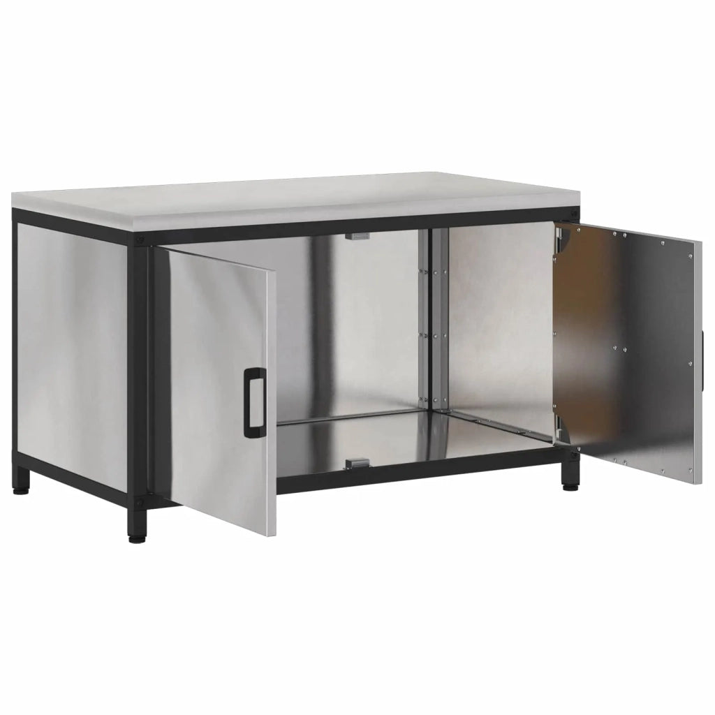 Stoccaggio in cucina con porta Argento 90 x 50 x 53 cm Acciaio 875000
