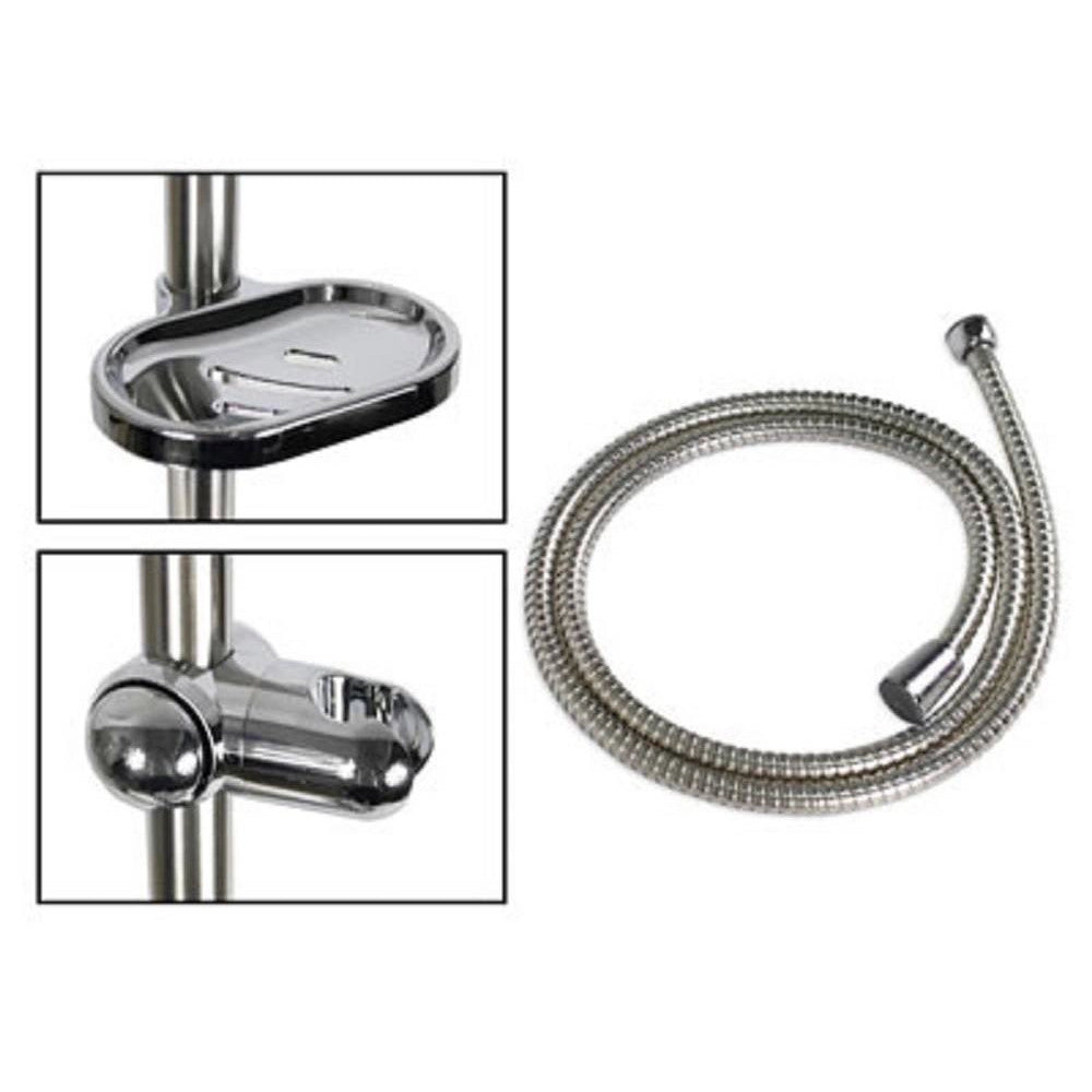 Trade Shop - Saliscendi Doccia Bagno Soffione Doccetta Multigetto Tubo Con Portasapone 69131 -