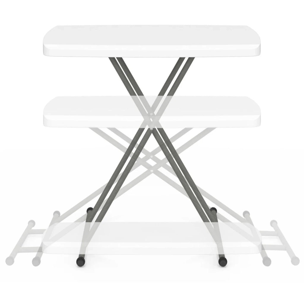 IDMarket - Tavolo pieghevole 77 cm regolabile in altezza in 3 posizioni URBANA per campeggio esterno interno