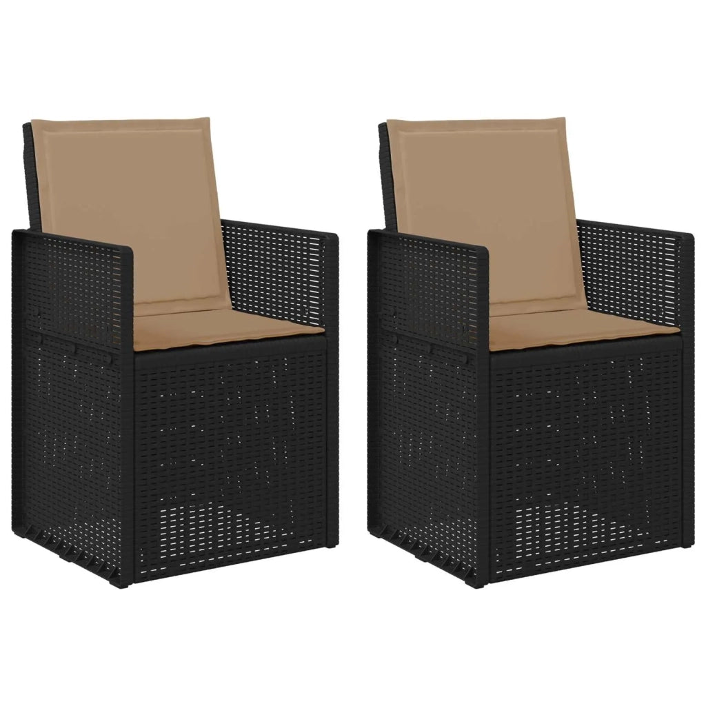 Sedie da pranzo da giardino 2 pcs Antracite e Tortora PP