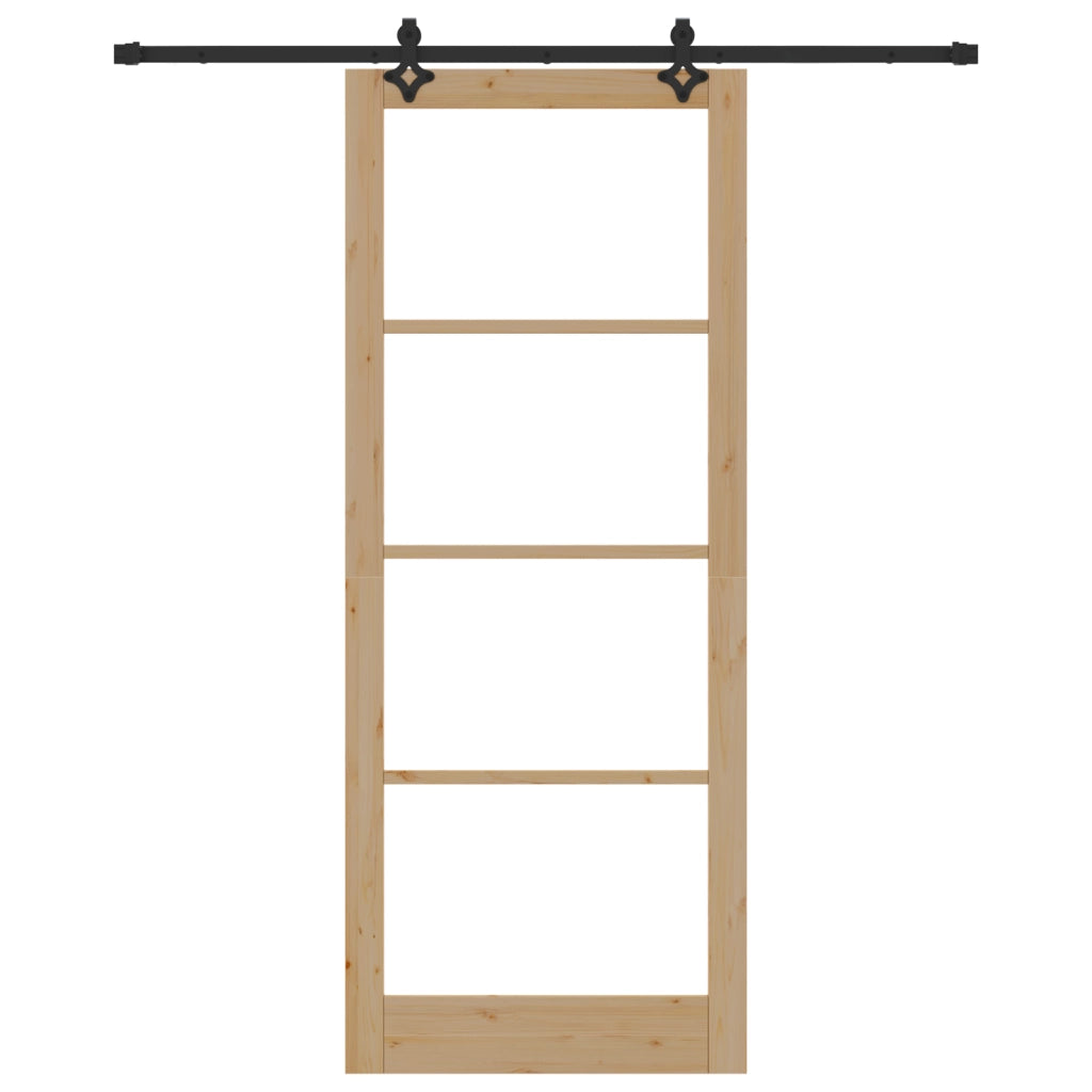 Set di Porte Scorrevoli  con Hardware 'ORKDAL'in Legno Massello e Vetro