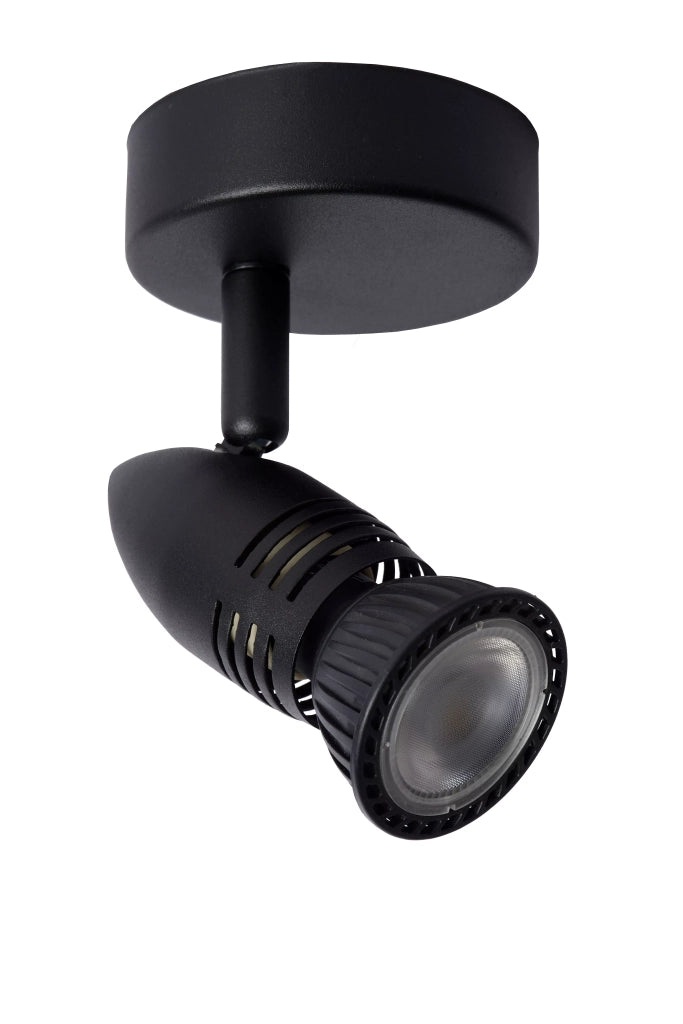Plafoniera/Applique nera in metallo CARO 1xGU10 5W Lucide
