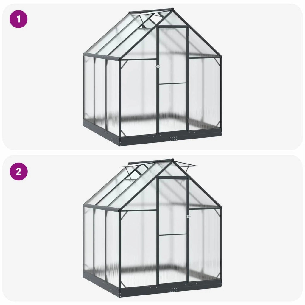 Serra da Giardino con porta Antracite 183,5 x 183,5 x 207 cm 3433041