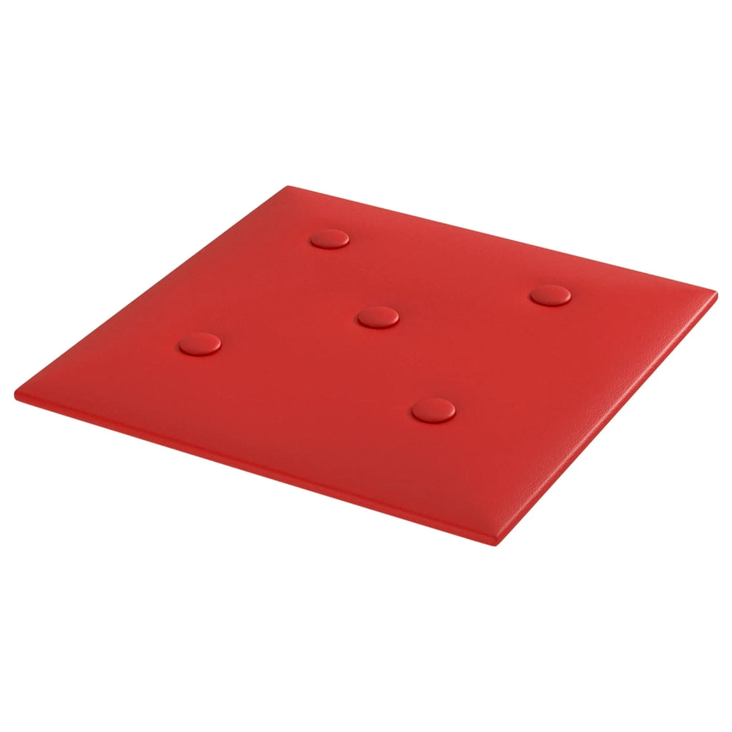 Testiera da Parete 12 pcs Rosso Vino 30 x 30 cm Pelle Sintetica 42046513
