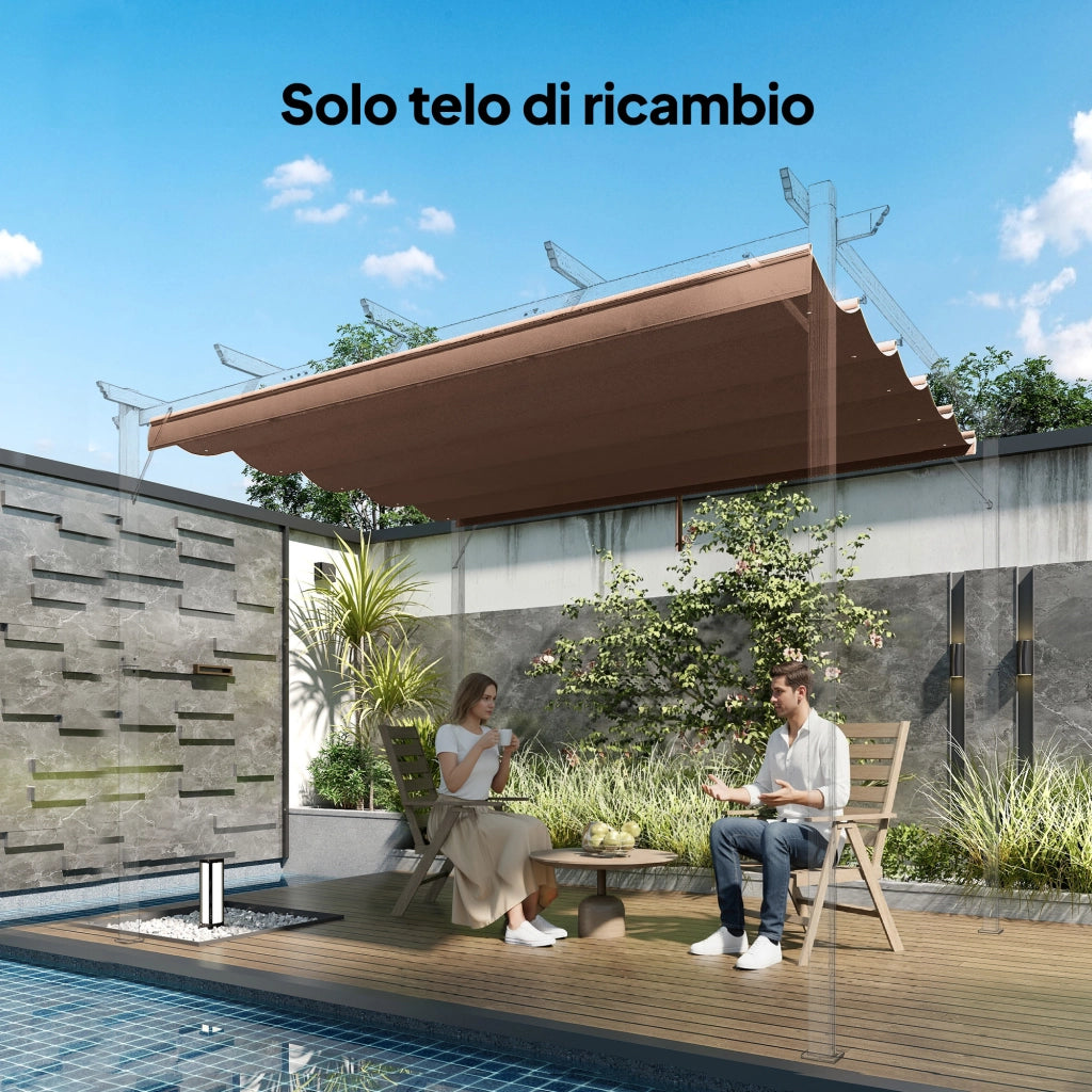 Tetto per Gazebo Pergola ¨C Zephmum ¨C Poliestere 250x255 cm Colore Caff¨¨