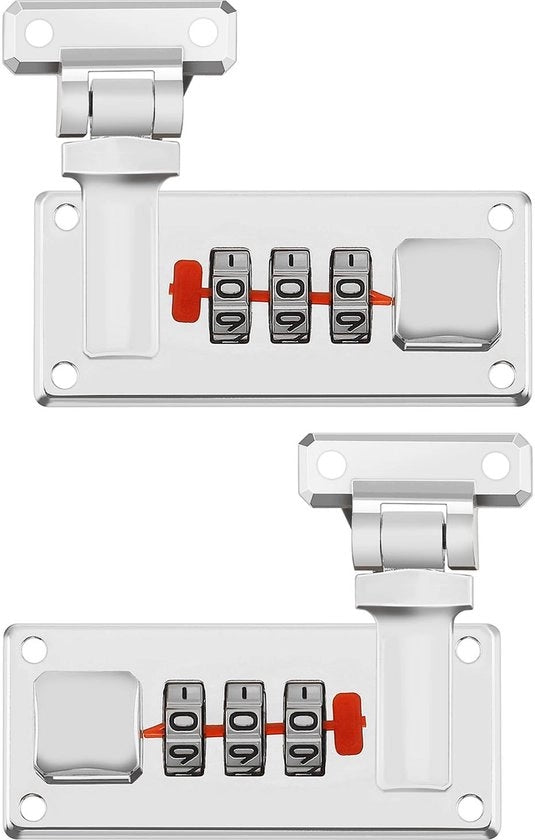 Combinatore di Chiusura - Codice a 3 cifre - Miscelazione di Zincatura - Duraturo e Sicuro - Chiusura di Bagaglio - Formato Compattibile 65x29 mm - Chiusura di Bagaglio