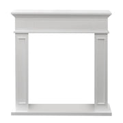 Cornice per camino rivestimento in legno L89,5xH90,5xP28 Jefferson Bianco